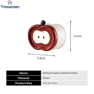 Tm ที่วางแปรงสีฟันรูปแอปเปิ้ลคู่แปรงสีฟันไฟฟ้าชั้นวางซัพพลายห้องน้ําสําหรับครอบครัว