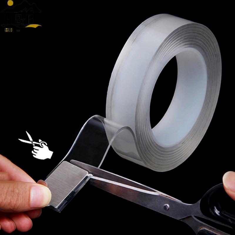 H&B พ.ย. 1/2/3/5M เทปนาโนเทปสองด้านโปร่งใสนํากลับมาใช้ใหม่กันน้ําเทปกาวทําความสะอาดห้องครัวห้องน้ําว