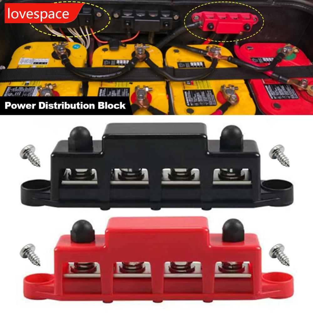 LOVESPACE DC 12V-48V 250A RV เรือยอชท์เรือ Bus Bar Terminal แบตเตอรี่ Power Distribution Block ฝาครอ