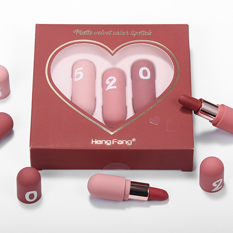 Hengfang ลิปสติก Lip Glaze Set Matte สไตล์นักเรียนราคาถูกแบบพกพาหญิง Bean Paste สีผู้ผลิตขายส่ง H144