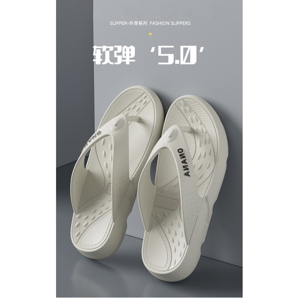 Flip-Flops ผู้ชาย Anti-Slip สวมใส่ด้านนอก Seaside รองเท้าแตะชายหาดผู้ชายหนา Flip-Flops @- LBSM - รูปที่ 7