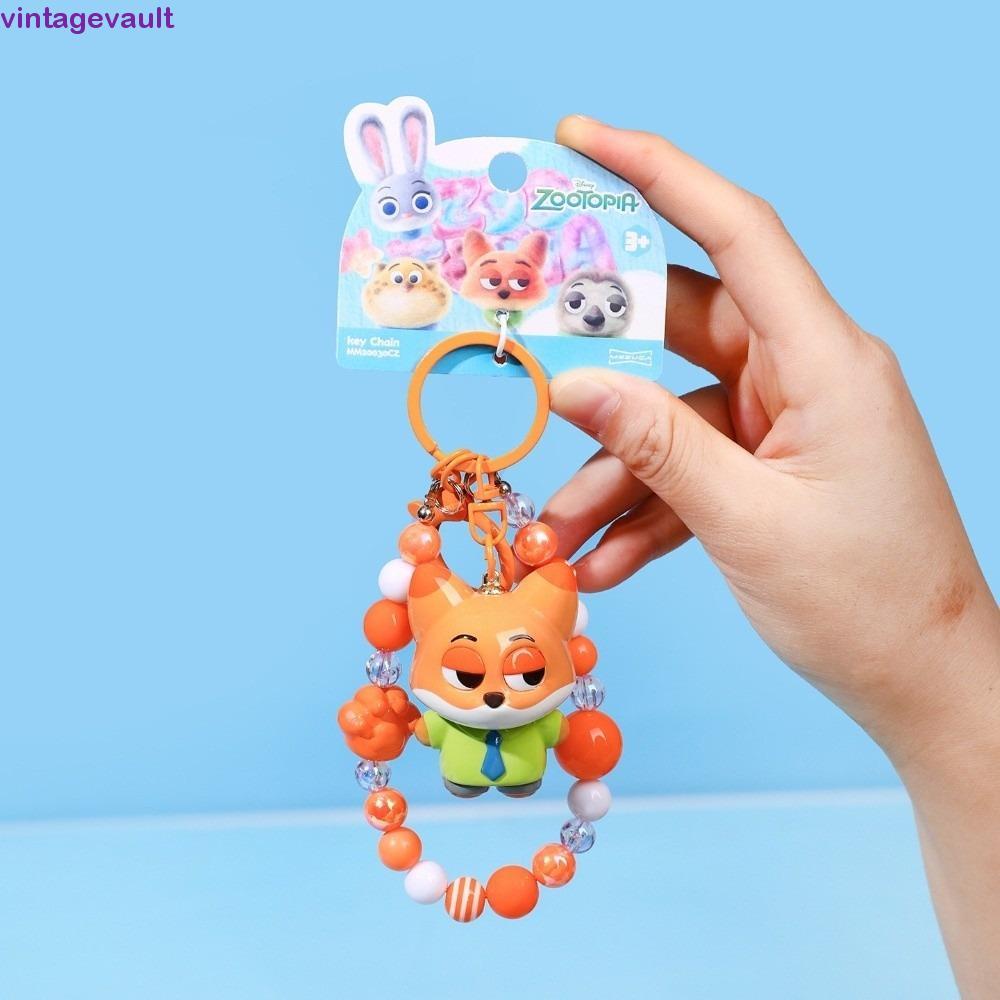VINTAGEVAULT Zoo-topia จี้, ซิลิโคน Kawaii Judy พวงกุญแจ, Benjamin ClawHaeser น่ารักการ์ตูนลูกปัด Nick พวงกุญแจกระเป๋าเป้สะพายหลัง Charms