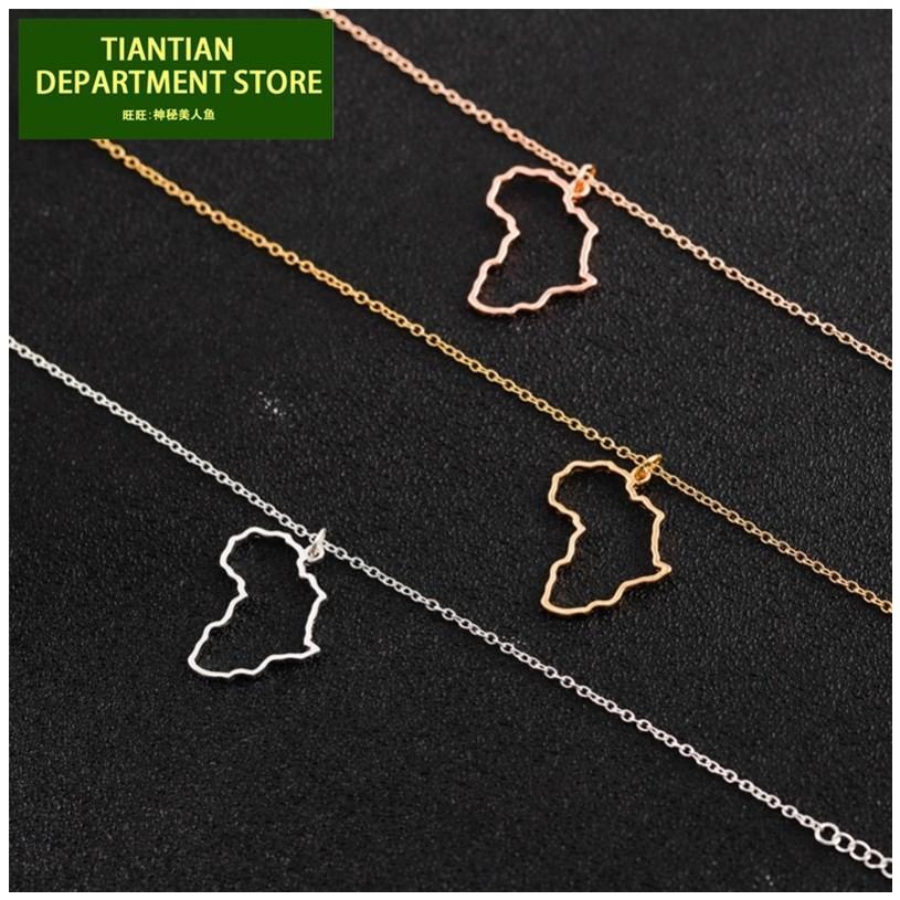 สร้อยคอ Mland สร้อยคอแฟชั่นผู้หญิง Map Chain Africa