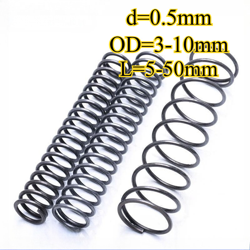 สปริงกด-สปริงดัน เหล็กสปริง เหล็กแมงกานีส 65Mn d=0.5mm*OD=3-10mm*L=5-50mm【BQ-MB-1】 - รูปที่ 4