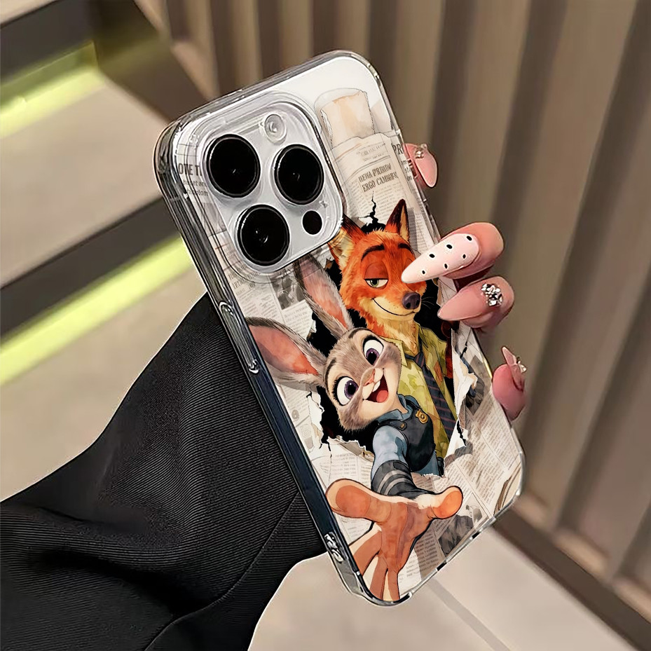 เคสไอโฟน13 คู่รักกระต่ายและจิ้งจอกที่หรูหราและมีสไตล์ สำหรับ IPhone 17 13 16 11 15 12 14 Pro Max 13 16 Pro 14 15 16 Plus - รูปที่ 7