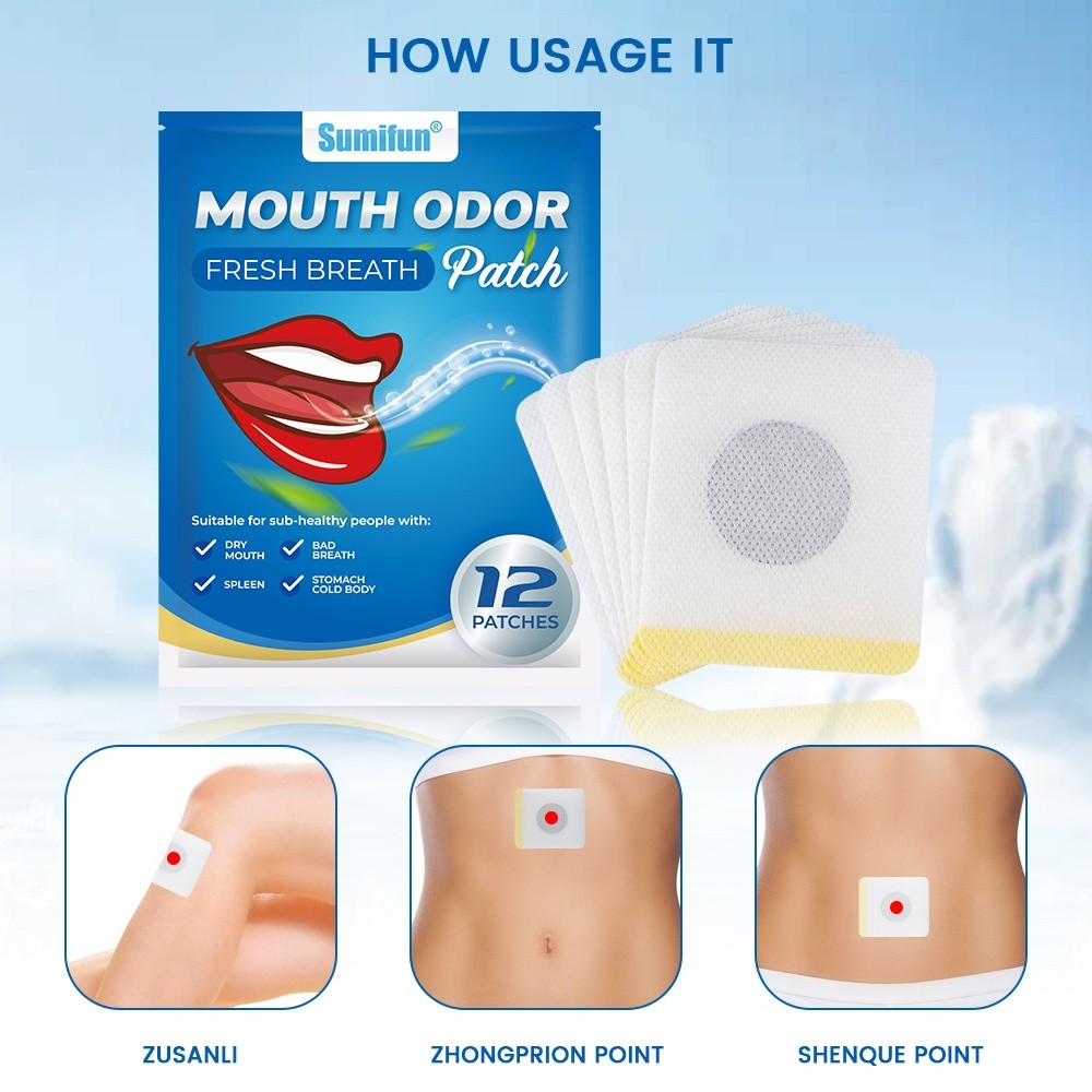 Halitosis Treatment Patch Mouth Breath Freshener ลบกลิ่น Bad Breath Oral Ulcer Removal สติกเกอร์