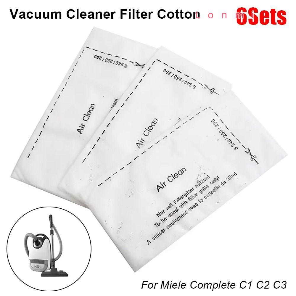 LONMI 6 ชุดกรองผ้าฝ้าย,แพ็ค Air Clean เครื่องดูดฝุ่นกรอง,ทนทานไอเสียกรองเครื่องใช้ในบ้านอะไหล่สําหรั