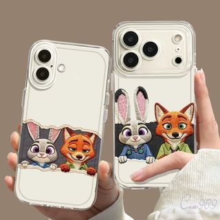 เคสไอโฟน Samsung A12 A13 A55 A03s A06 A05 A52 A02S A03 A14 A05S A51 A15 A35 A32 A30 ฝาครอบโปร่งใสแบบปักนิค จูดี้ ขั้นสูง