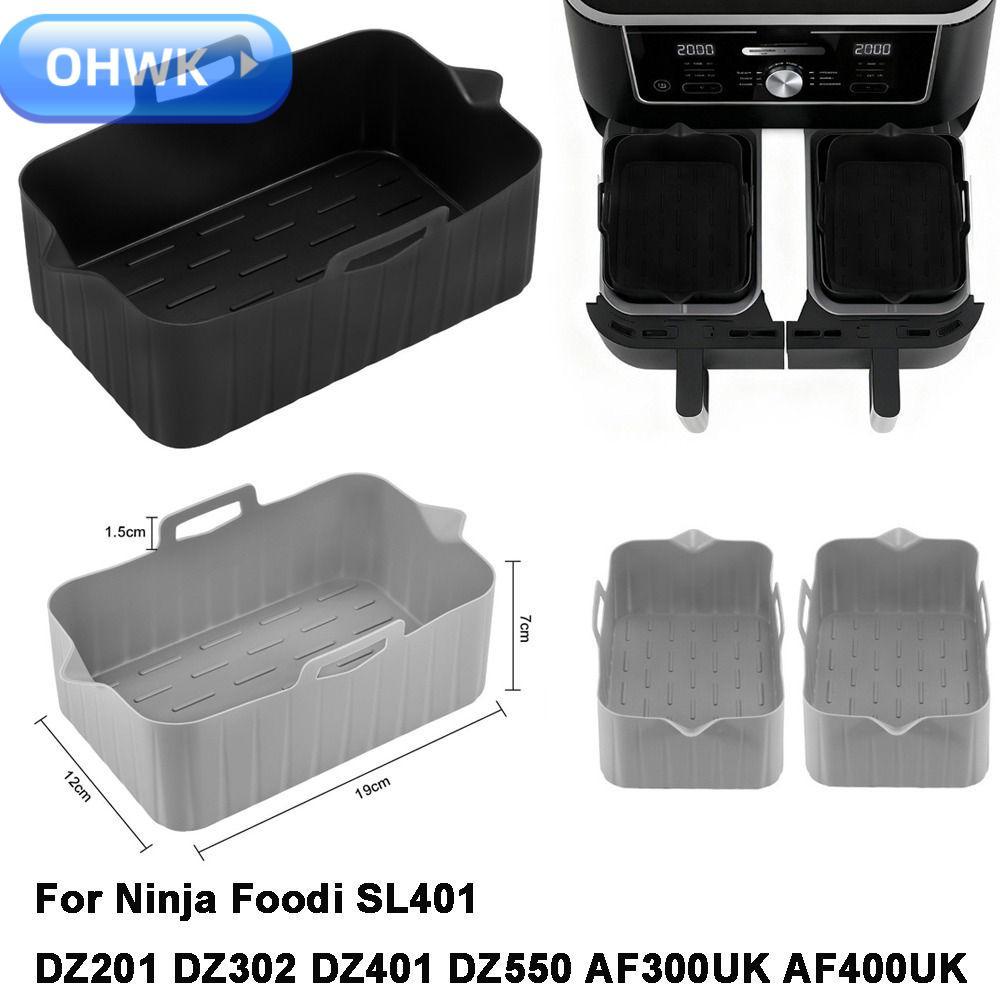 OHWK Air Fryerถาดอบ,สี่เหลี่ยมผืนผ้าReusable Air Fryerตะกร้า,ทําอาหารซิลิโคนAir Fryer LinersสําหรับN