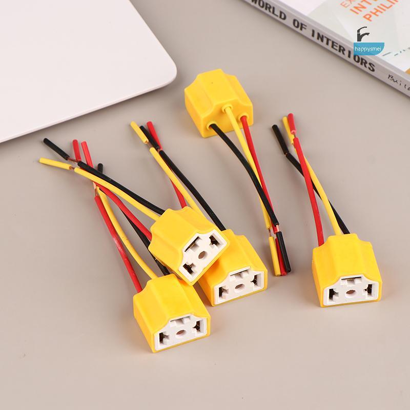 [GIK] 5 ชิ้นไฟหน้ารถเซรามิค SOCKET Connector H4 ปลั๊กเซรามิคความต้านทานความร้อนไฟหน้าสายไฟปลั๊กอะแดป