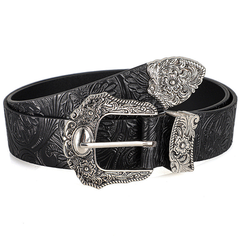 New Retro Men's & Women's Belt Bohemian Style -With Rhinestone Buckle, Street Punk Rock Hip Hop Fash