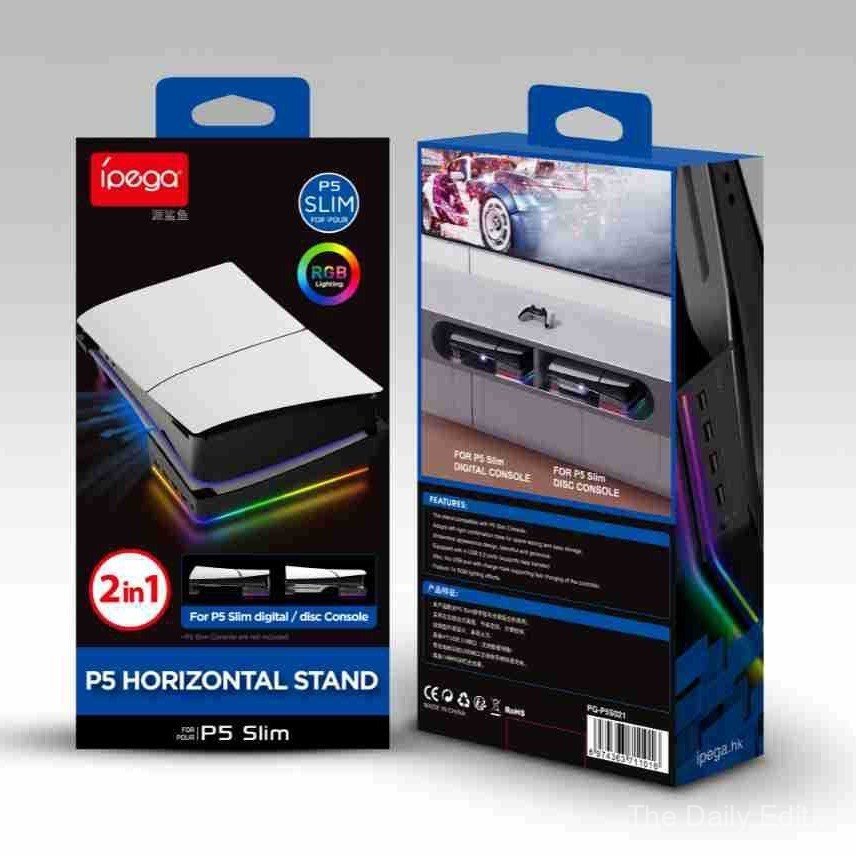 PS5Pro/ps5 slim แนวนอน Bracket Optical Drive รุ่นดิจิตอลพร้อมไฟ RGBusb ขยาย PG-P5S021