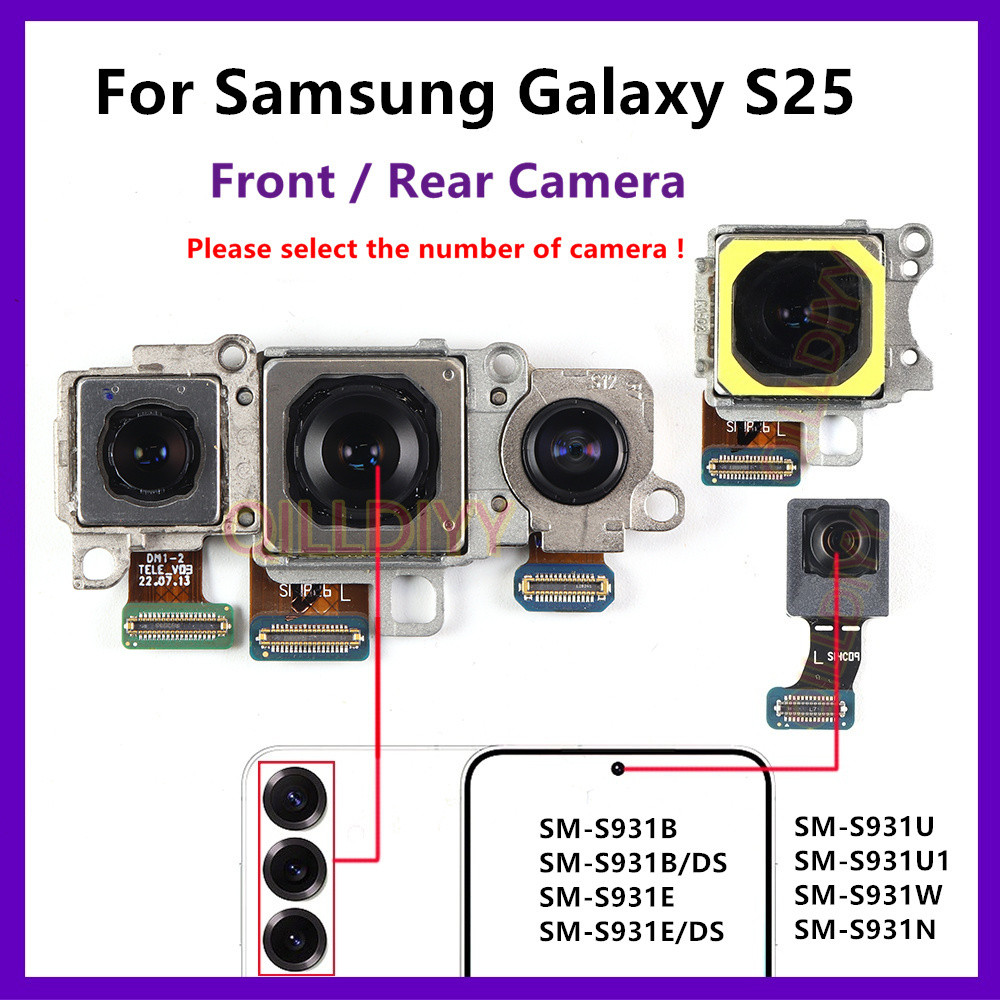 สําหรับ Samsung Galaxy S25 S931 SM-S931B S931E/DS S931U กลับใหญ่ด้านหลังกล้องหลักโมดูลขนาดเล็ก Facin