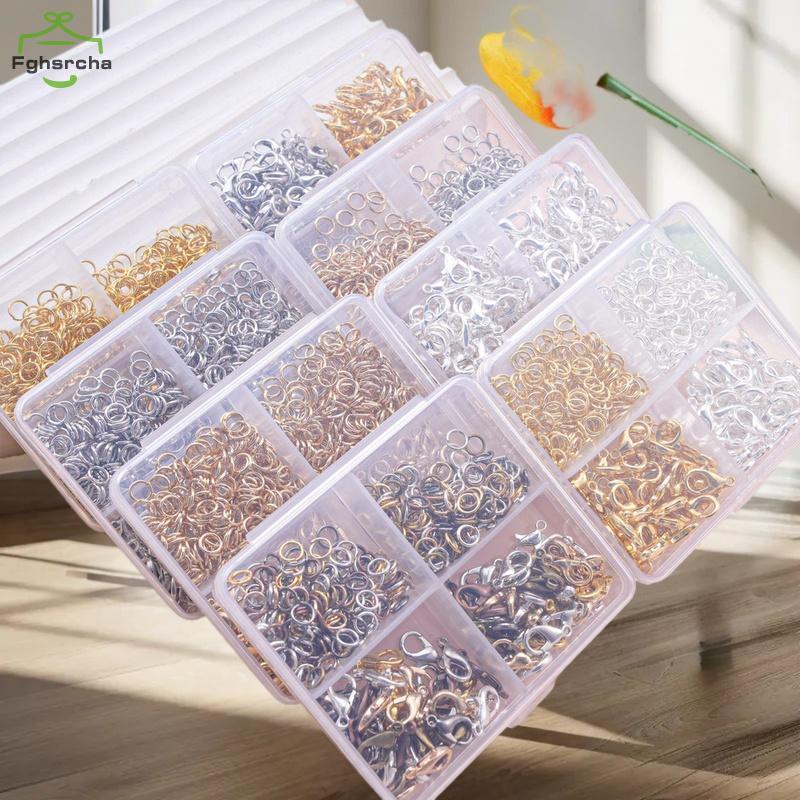 [FHC] 500 ชิ้น/กล่องเครื่องประดับทําชุดกุ้งก้ามกรามและกระโดดแหวนกล่องสําหรับ DIY สร้อยคอโซ่สร้อยข้อม