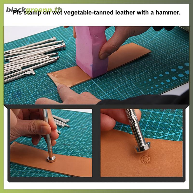 BGREE 1/2 ชิ้นหนังปั๊มโลหะ Punch DIY หนังแกะสลักเครื่องมือแสตมป์ขี้ผึ้งหนัง Craft Punch แสตมป์.