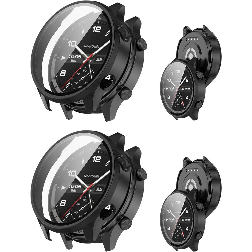 2 แพ็คสําหรับ OnePlus Watch 2R,NOUKAJU ป้องกันหน้าจอสมาร์ทวอท์ช,ฟิล์มกระจกนิรภัย 9H ในตัว,พีซีแข็ง,ต