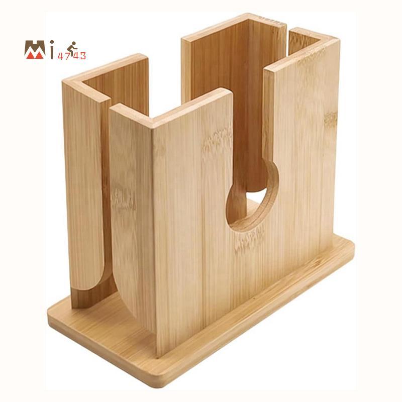 Mi4743wood Bagel Slicer ผู้ถือไม้ Bagel เครื่องตัด Anti Slip เครื่องตัดขนมปังสําหรับกระเป๋าขนาดใหญ่ภ