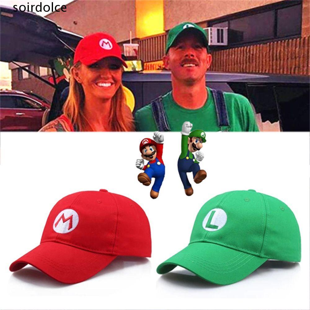 SOIRDOLCE Super Mario หมวก Snapback กลางแจ้ง Odyssey Luigi Bros คอสเพลย์อุปกรณ์เสริมคริสต์มาสปรับเบส