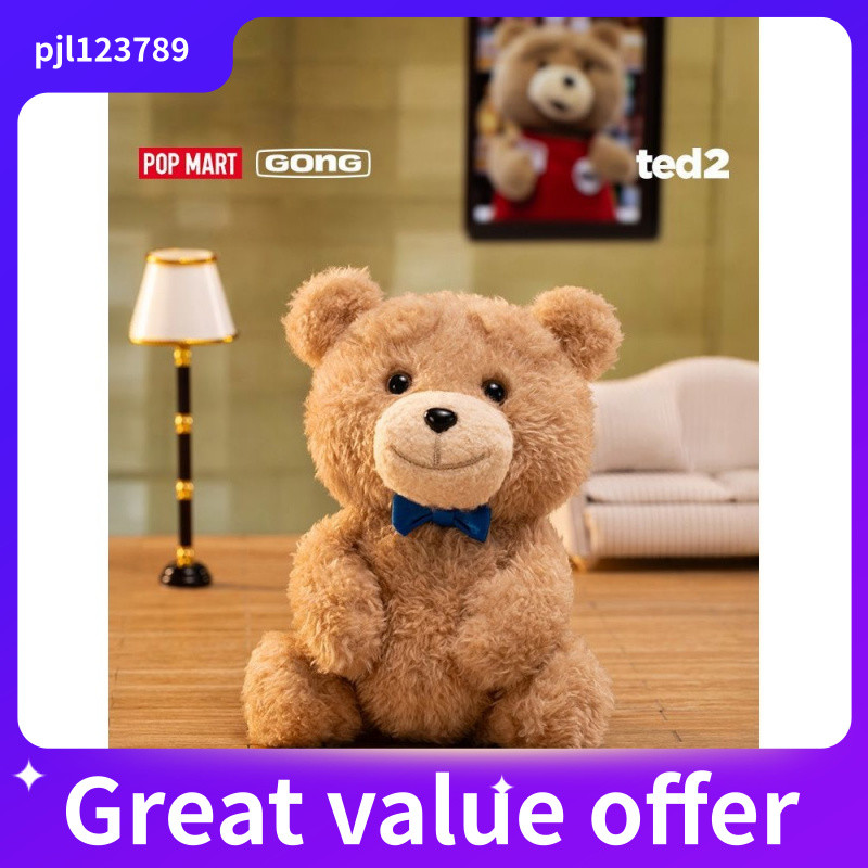 P POPMART POPMART Resonance Ted2 ตุ๊กตาหมีตุ๊กตาเคลื่อนย้ายได้จี้ Mystery กล่องอินเทรนด์ถุงของขวัญจี