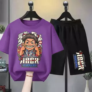 【จัดส่งไทย BOB เซ็ตชุดเด็ก เสื้อ+กางเกง ชุดสองชิ้น ชุดฤดูร้อนใหม่สำหรับเด็กชาย เสื้อยืดแขนสั้นและกางเกงขาสั้น ลำลอ