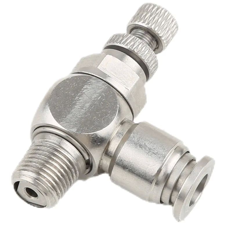 304 ข้อต่อนิวเมติก SL6-M5 1/8 "-6 มม. ปีกผีเสื้อความดันลดการควบคุมควบคุม SL10-02 SL6-01 SL8-01 SL6-0