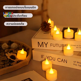 liveซื้อ1แถม1 เทียนปลอม เทียนไฟLED เทียนไฟฟ้า ไฟตกแต่ง LED เทียนอิเล็กทรอนิก สำหรับตกแต่งบ้าน ตกแต่งปาร์ตี้ 12/24 ชิ้น
