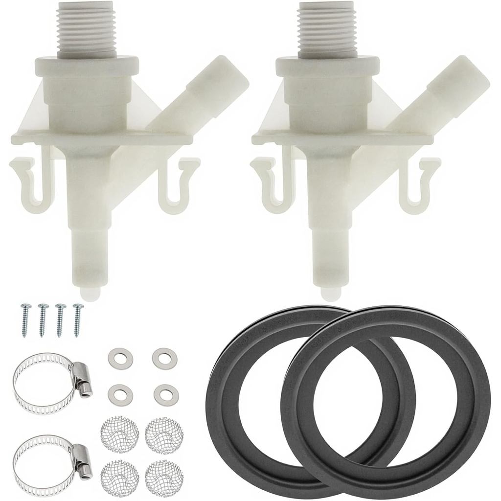 2 Pack 385311641 rv water valve kit,Camper toilet valve replacement kit With Flush Ball Seal Replace