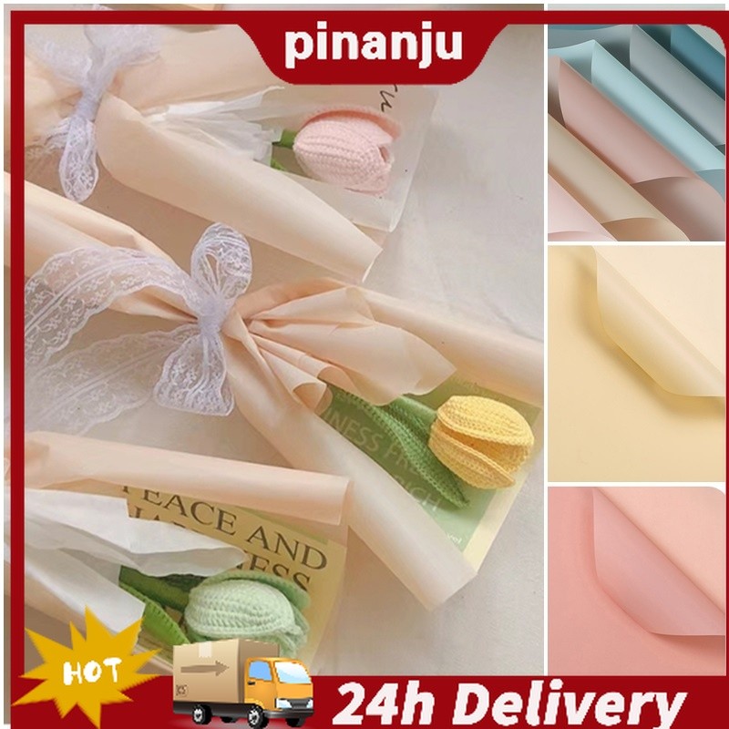 กระดาษห่อดอกไม้สีทึบกระดาษบรรจุดอกไม้กันน้ําอุปกรณ์วันวาเลนไทน์ของขวัญวันเด็กผู้หญิง