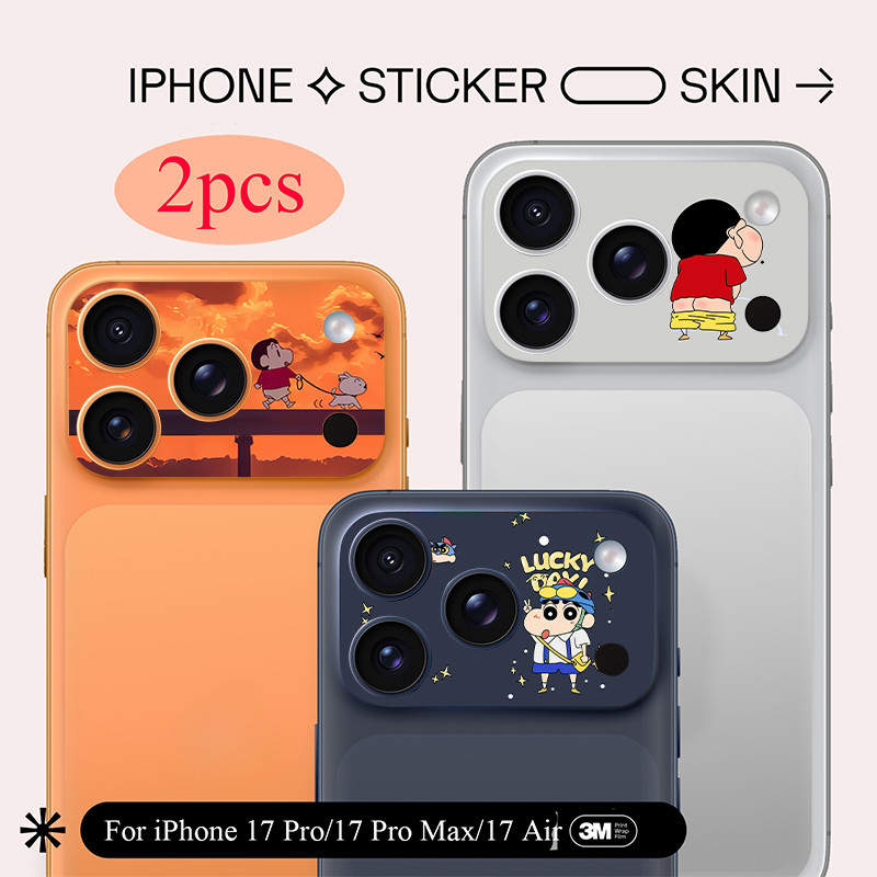 [2 ชิ้น] สําหรับ iPhone 17 Pro/17 Pro Max DIY Crayon Shin-chan Soft Frosted กล้องกระดาษสติกเกอร์ฟิล์ม/ Anti-scratch กล้อง Protector