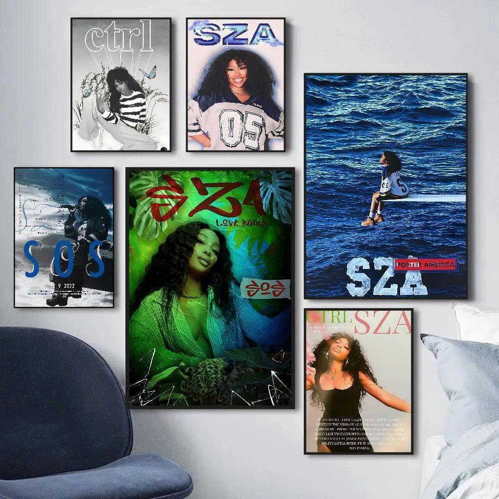 โปสเตอร์ศิลปินเพลงป๊อปสตาร์ SZA แอนิเมะ คุณภาพสูง ติดผนังได้ เดคอบ้านสไตล์ย้อนยุคสำหรับห้องพัก