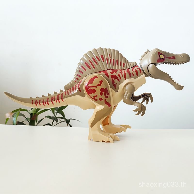 บล็อกตัวต่อไดโนเสาร์จูราสสิกขนาดใหญ่ Spinosaurus Tyrannosaurus Spinosaurus Spinosaurus Brachiosaurus ประกอบ Minifigures 3-12 ของเล่น M