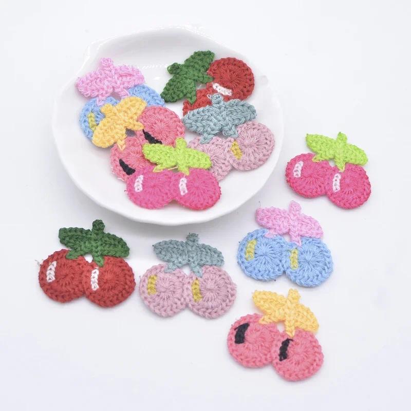 แพทช์ประดับ Applique ขนาด 30x30 มม. 20 ชิ้น ลายเชอร์รี่ สำหรับงานฝีมือเสื้อผ้าและของแต่งบ้าน