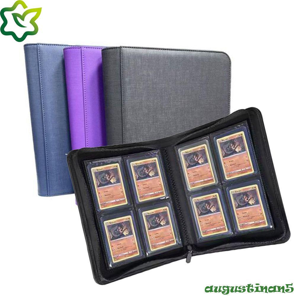 AUGUSTINAN Toploader Binder, PU 4 Pocket Toploader อัลบั้ม, ปฏิบัติ 112 Toploader กระเป๋าสองด้านกันฝ