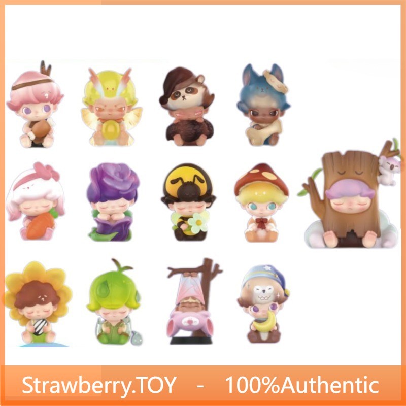 P POPMART DIMOO DIMOO Forest Night Series รูปกล่องปริศนาตกแต่งของขวัญของเล่น