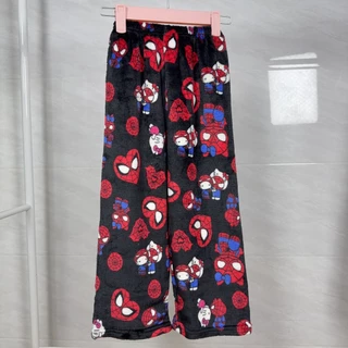 Hello Kitty ชุดนอนกางเกงแบบนุ่มพูลัส สำหรับเด็กหญิงและผู้ใหญ่ พร้อมลายเส้นคัทเชอร่า พิเศษสำหรับวันเกิดและเทศกาลคริสต์มาส