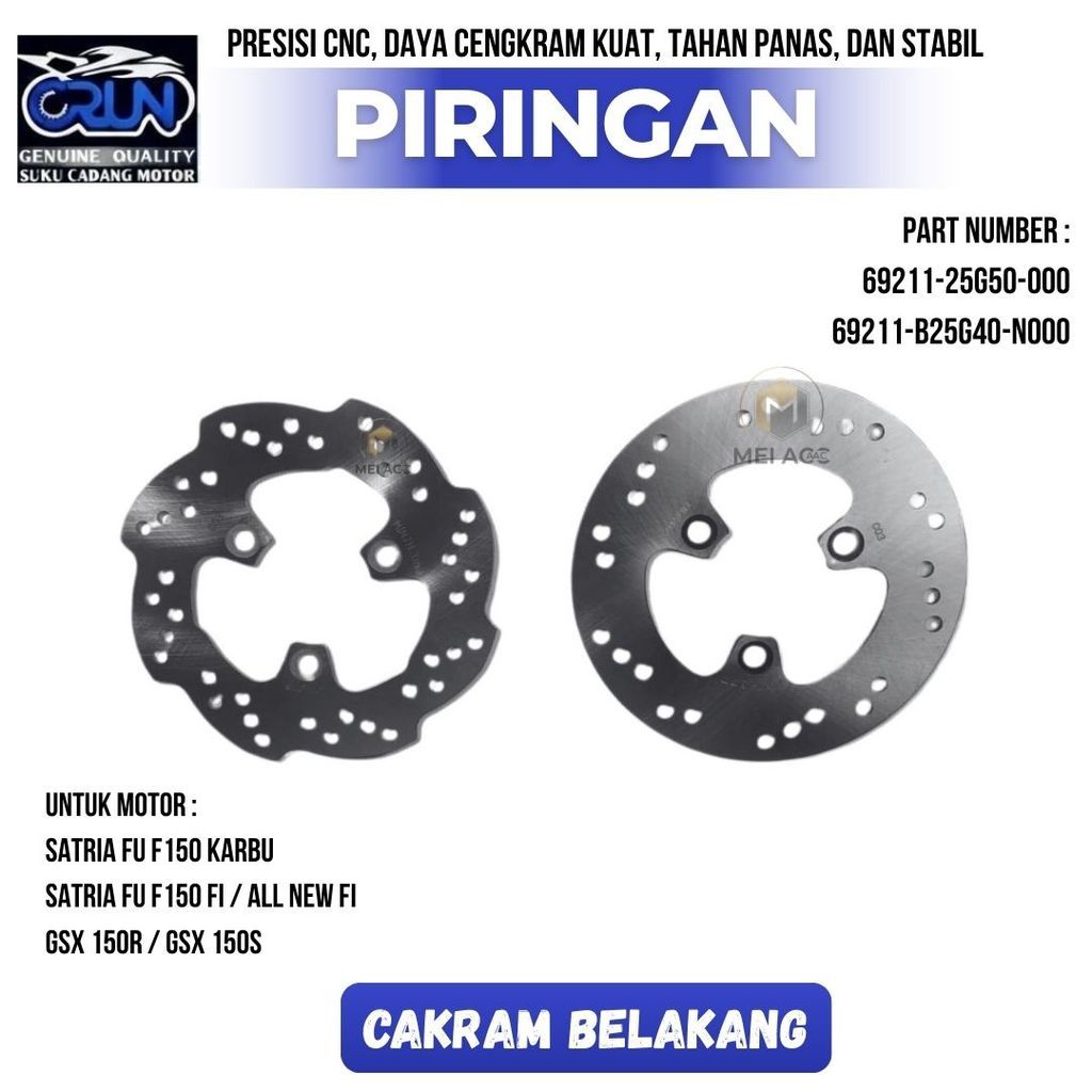 จานดิสหลัง Suzuki Satria F150 FI / ALL NEW / FU F150 CARBON / GSX 150R 150S CRUN