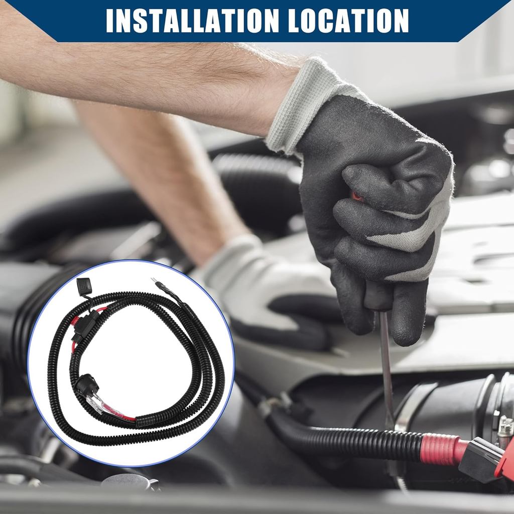 120cm Universal Automotive Switched Fuse Bypass Kit/Fuse Bypass Switch/Durable / 1 pcs Black