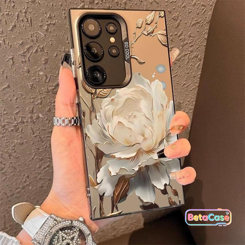 เคสโทรศัพท์ Vintage Golden Lotus เหมาะสําหรับ S25 S24 S23 S22 S22U S23U S24U S25U S25Edge S24PLUS S24FE S23PLUS S23FE