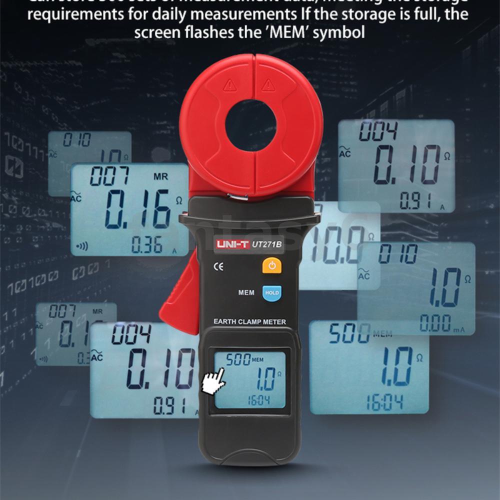 UNI-T UT271A UT271B UT271C Clamp Ground Resistance Tester ความแม่นยําสูงการวัดที่ถูกต้องขนาดใหญ่ขากร