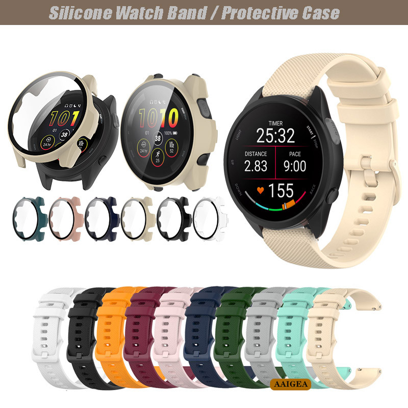 [เคสป้องกัน+สายนาฬิกา] เหมาะสําหรับผู้เบิกทาง การ์มิน Garmin 165 , สายรัดอะไหล่, สายซิลิโคน ,ตัวป้องกันหน้าจอ