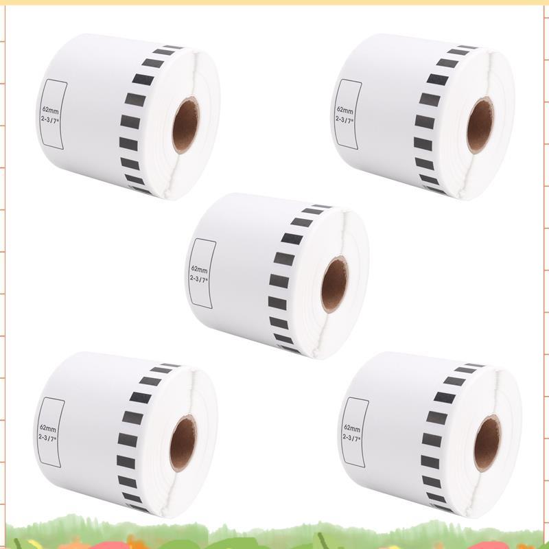 Super 5 Refill Rolls Compatible -22205 Label 62mmx30.48M ต่อเนื่องสําหรับเครื่องพิมพ์ฉลากกระดาษสีขาว