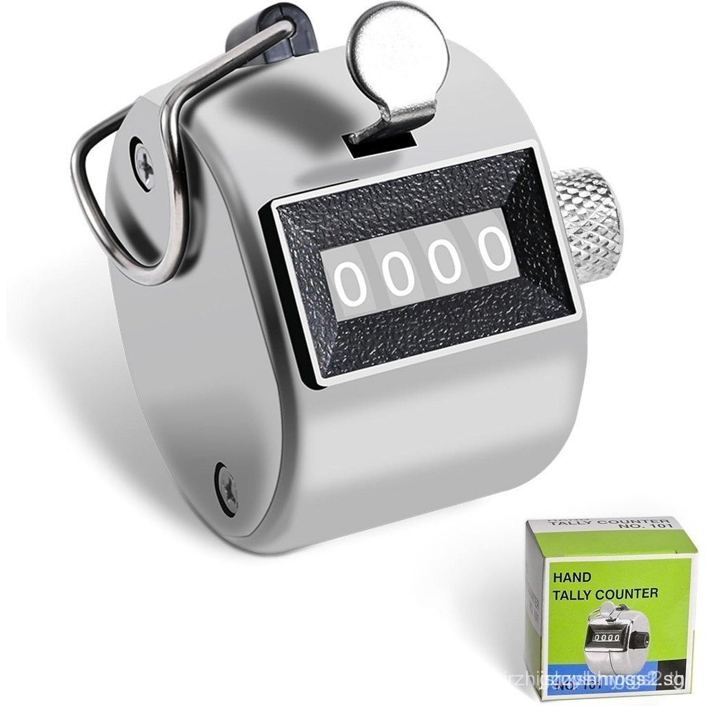 โลหะ Tally Counter Clicker Counter Handheld Pitch Counter,คู่มือ 4-Digit Number Click Counter, One H