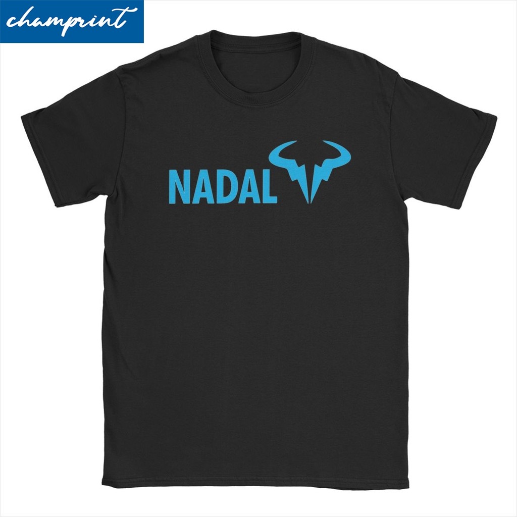 COD-RN ผู้เล่นเทนนิส Rafa โลโก้เสื้อยืดสำหรับผู้ชายผู้หญิง  เสื้อยืดฝ้ายสนุก Rafael Nadal เสื้อยืดแข