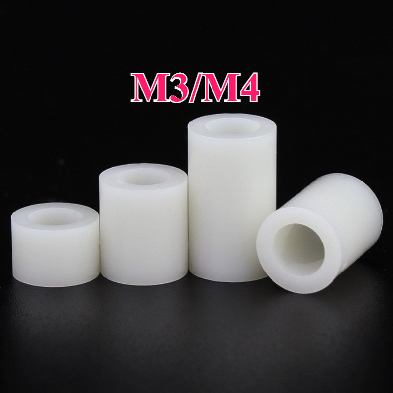 คอลัมน์แยก ABS สีขาว, คอลัมน์แยกฉนวน, คอลัมน์แผ่นพลาสติก 3mm4mm ผ่านคอลัมน์ปลอกไนลอน [AC-MB]