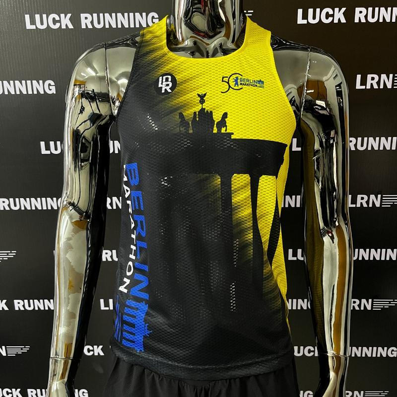 เสื้อวิ่งพิมพ์ลาย Berlin-Marathon x LRN เนื้อผ้า Air Flow Plus สำหรับวิ่งมาราธอน (AP21)