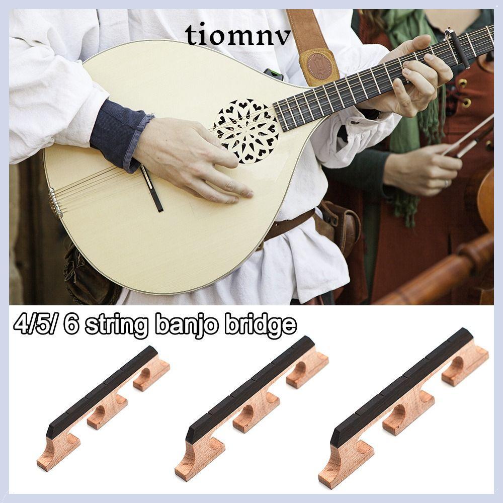 TIOMNVVN Banjo Bridge Parts, เครื่องดนตรีไม้ String Banjo Bridge, เปลี่ยน Maple Ebony Instrument Sup