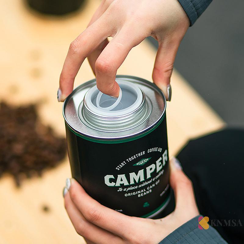 KNMSA] Coffee Bean Sealed Business Can Outdoor Camping Tin Box 150g/200g บรรจุภัณฑ์เก็บ Jar สดหายใจ 