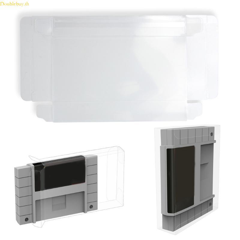 Doublebuy 10xTransparent PET พลาสติกเกมตลับหมึกตัวป้องกันสําหรับการ์ดเกม SNES