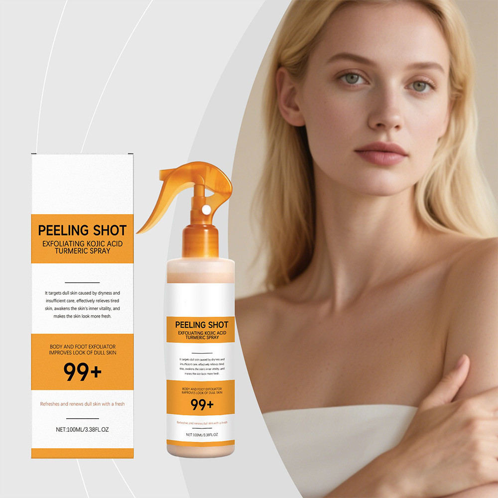 Peel Shot Kojic Acid Turmeric Spray Exfoliating Body Spray สําหรับผิวทั้งหมด Exfoliating Kojic Acid 