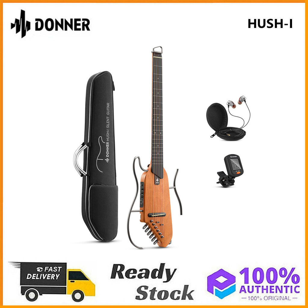Donner Travel Guitar HUSHI Headless Silent Guitar ที่ถอดออกได้กรอบ Ultra Light Acoustic กีตาร์ไฟฟ้าก